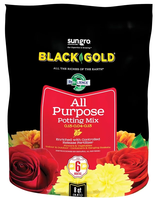 8-Quart Black Gold All Purpose Potting Soil With Fertilizer 3 8-Quart Black Gold All Purpose Potting Soil With Fertilizer