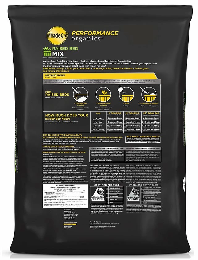 1.3 Cu. Ft. Performance Organics™ Raised Bed Mix, 0.11-0.02-0.02 3 1.3 Cu. Ft. Performance Organics™ Raised Bed Mix, 0.11-0.02-0.02