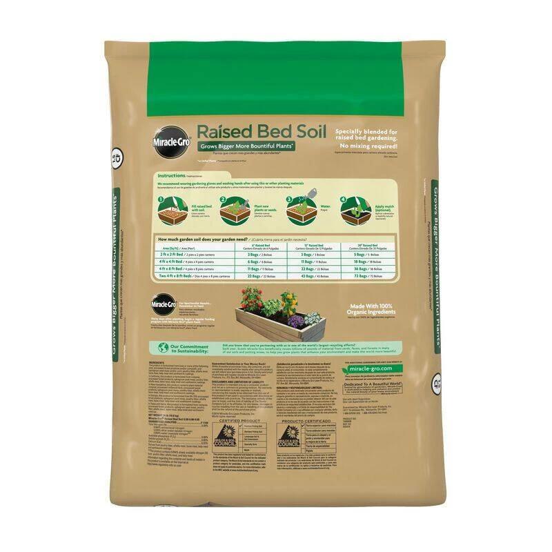 1-1/2-Cu. Ft. Raised Bed Potting Soil, 0.09-0.08-0.09 3 1-1/2-Cu. Ft. Raised Bed Potting Soil, 0.09-0.08-0.09