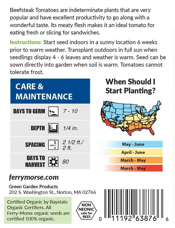 Tomato Beefsteak Organic 3 Tomato Beefsteak Organic