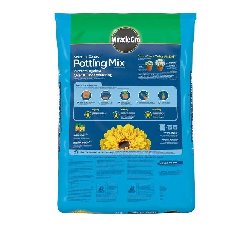 1-Cu. Ft. Moisture Control® Potting Mix, 0.21-0.11-0.16 3 1-Cu. Ft. Moisture Control® Potting Mix, 0.21-0.11-0.16